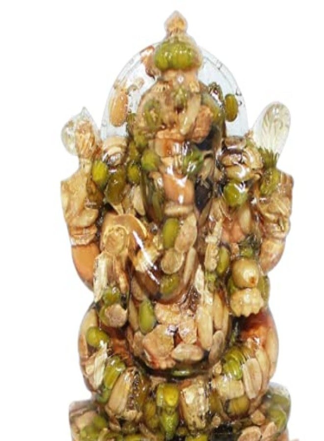 Suvasane Navadhanya Ganesh Idol for Pooja and Home - for Success, Positive Vibes, Wealth & Good Luck (9x5x2.5 cm, 9 Grains) - Gift Item for Diwali | - Image 2